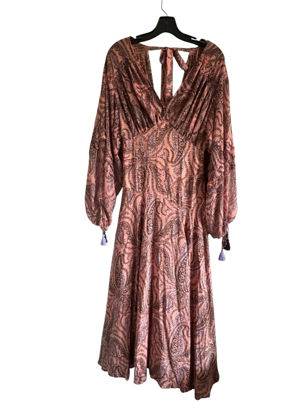 Free people Boho Paisley V-Neck Maxi Dress in Dusty Rose - Picture 2 of 10